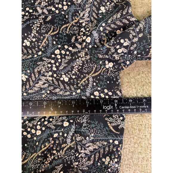 Ann Taylor Loft Black Floral Zip Front Bomber Jacket Lightweight Pockets XS D976 - Picture 7 of 9